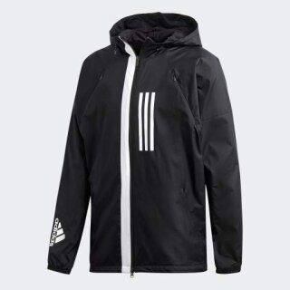FLEECE-LINED WND JACKE, Schwarz