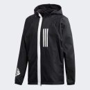 FLEECE-LINED WND JACKE, Schwarz